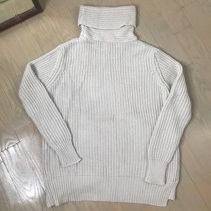 Zara cream turtleneck knit w/ asymmetrical bottom